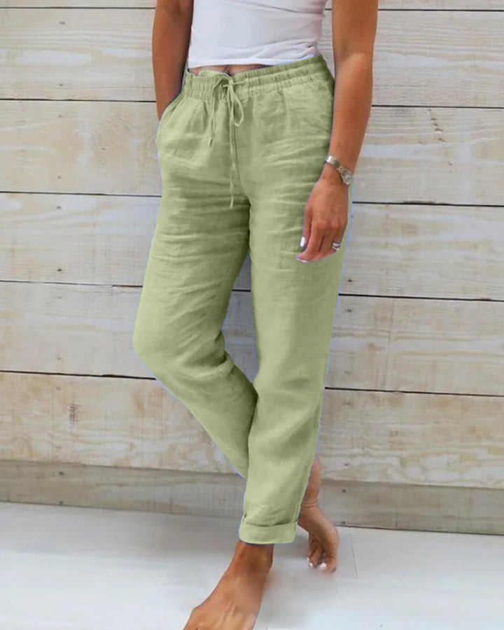 Lorinne - Stretch Linen Trousers