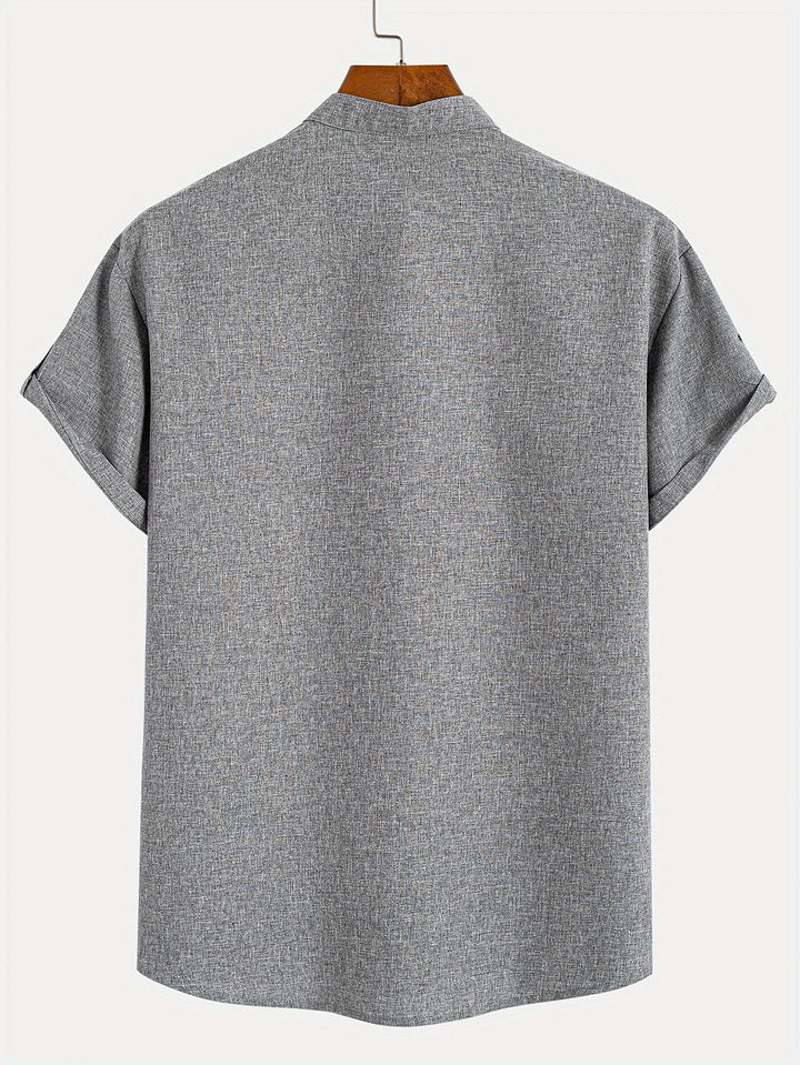 Harlan - Textured High-Collar Shirt