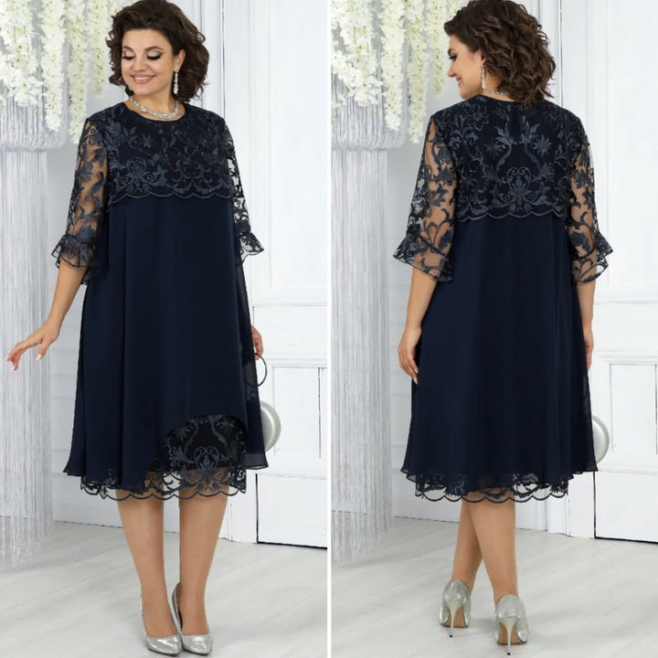 Lirona - Elegant Casual Midi Dress