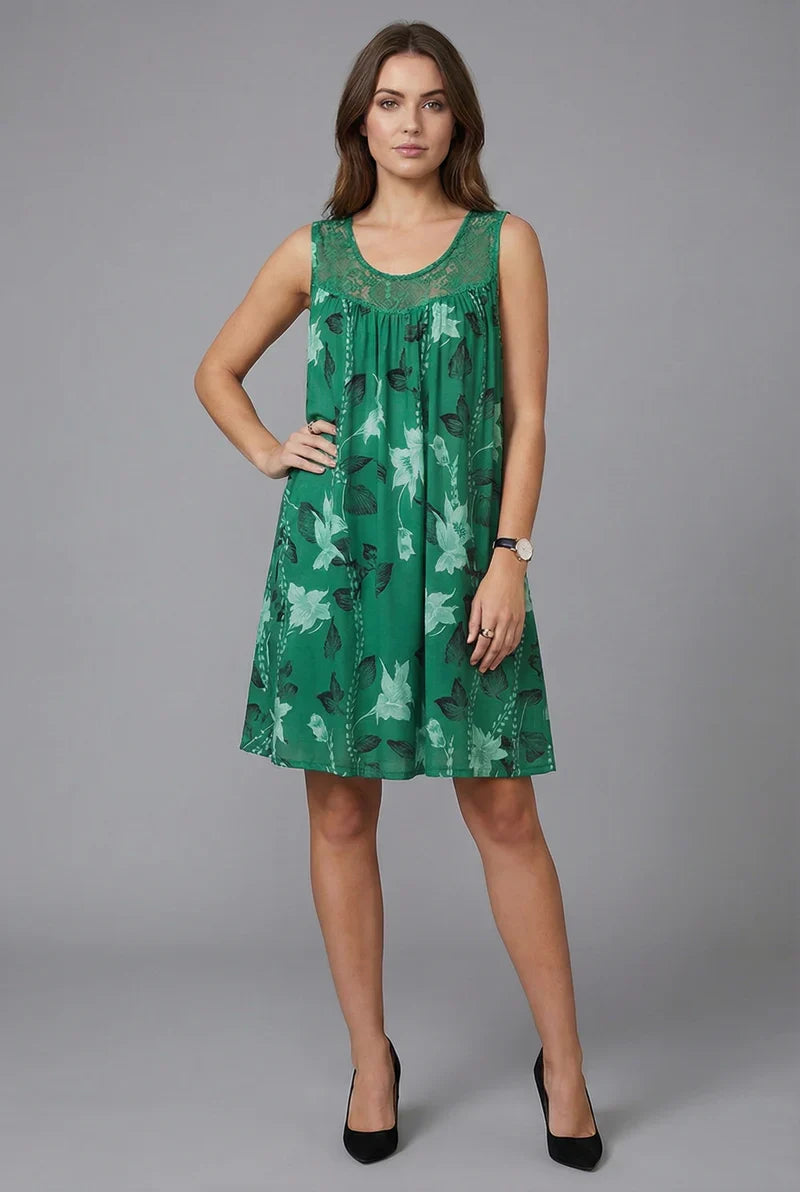 Ariadne - Elegant Floral Print Shift Dress