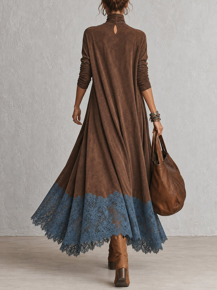Gretta - Soft-Touch Lace-Trim Maxi Dress