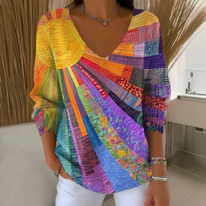 Sophie - Soft-Touch V-Neck Long-Sleeve Top