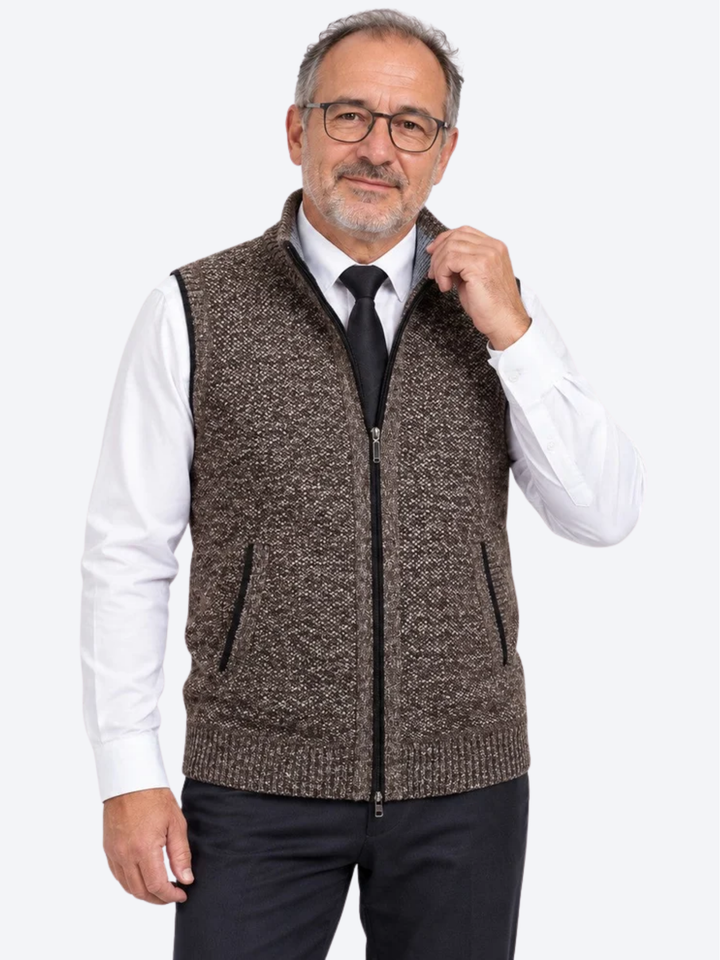 Flossie - Layered Zip-Front Knitted Gilet
