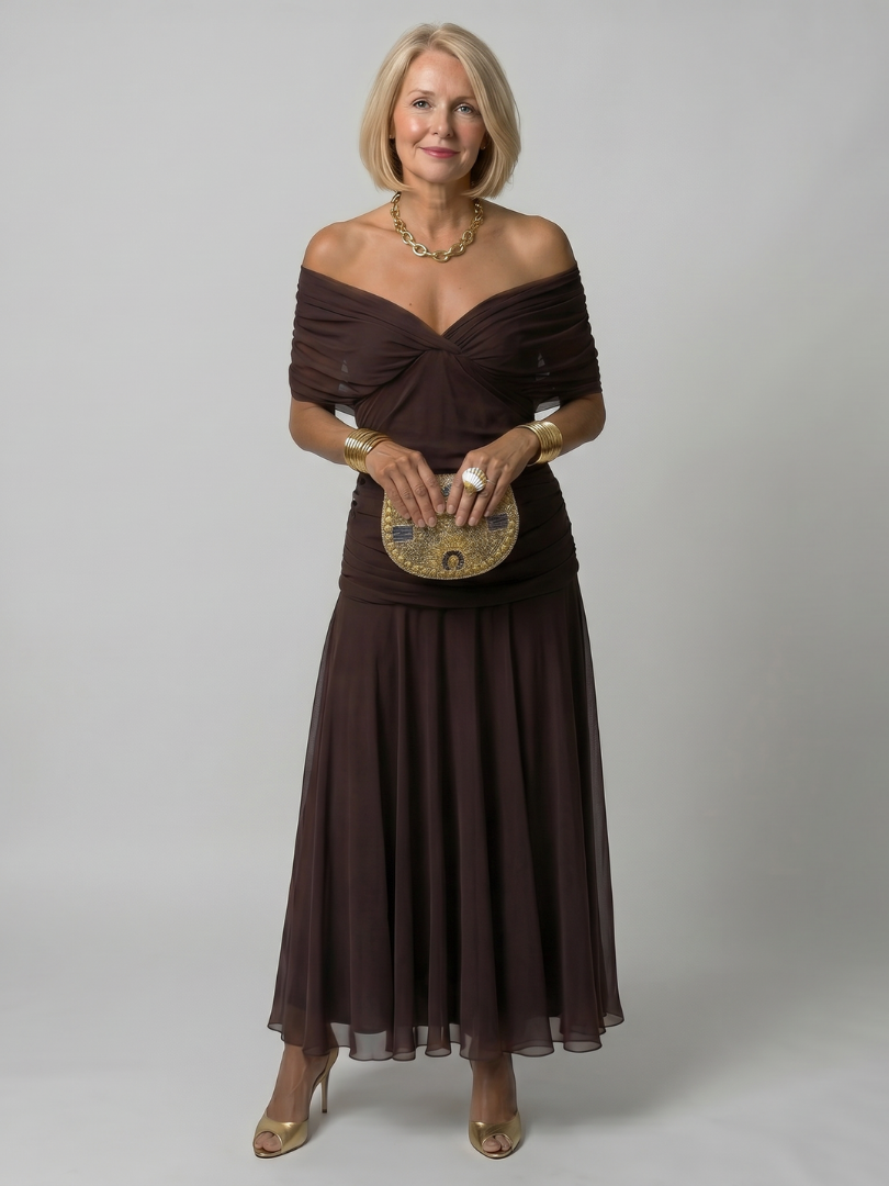 Galatea - Lightweight Off-Shoulder Midi Dress