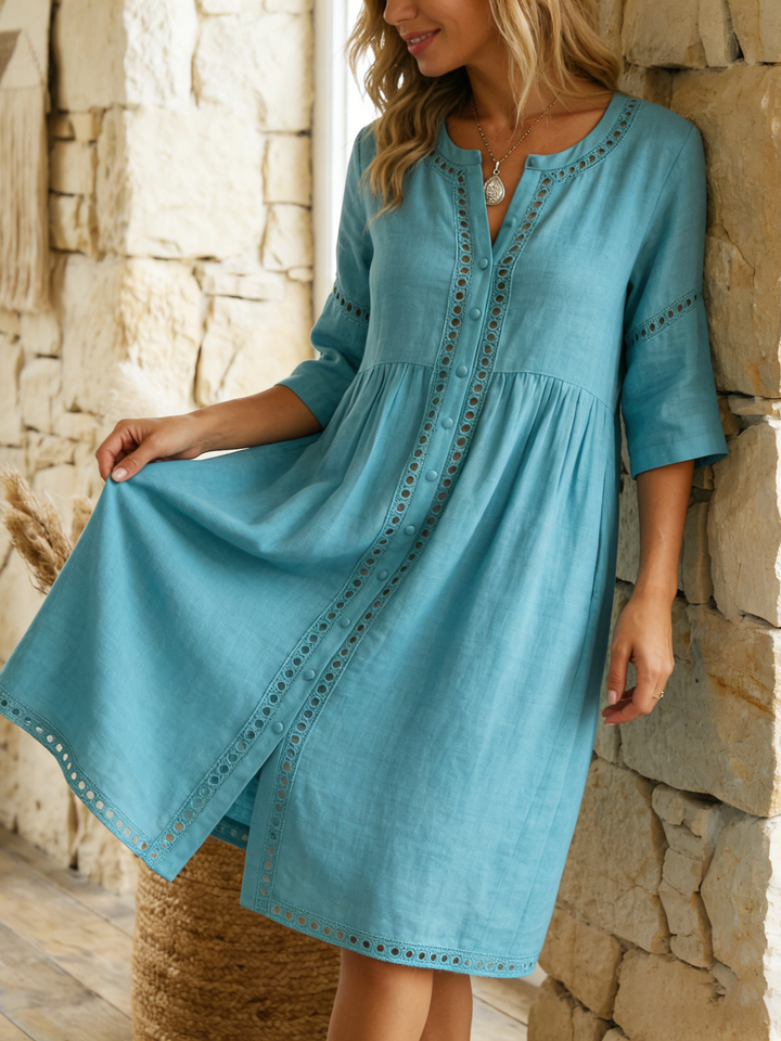 Harlow - Premium Linen Midi Dress