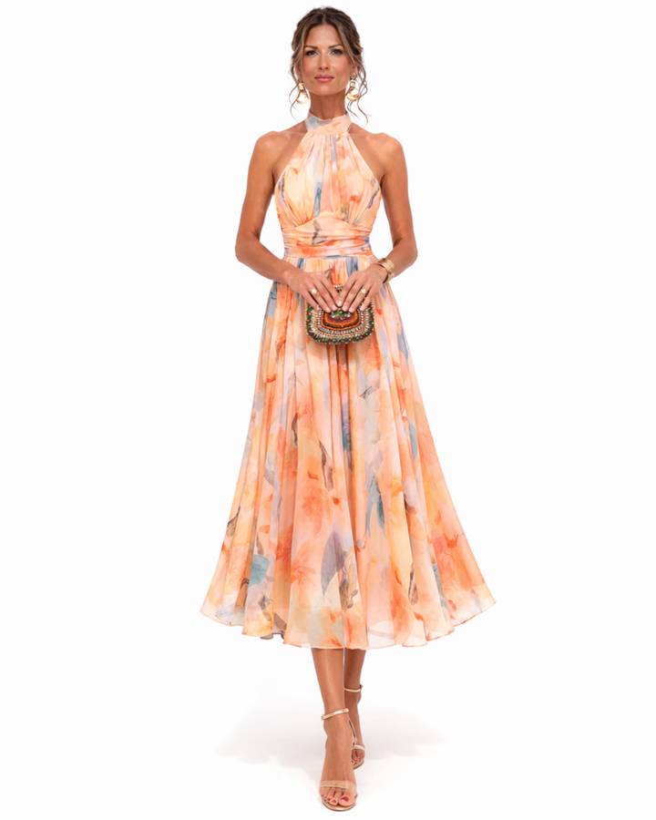 Ulani - Lightweight Halter Neck Maxi Dress