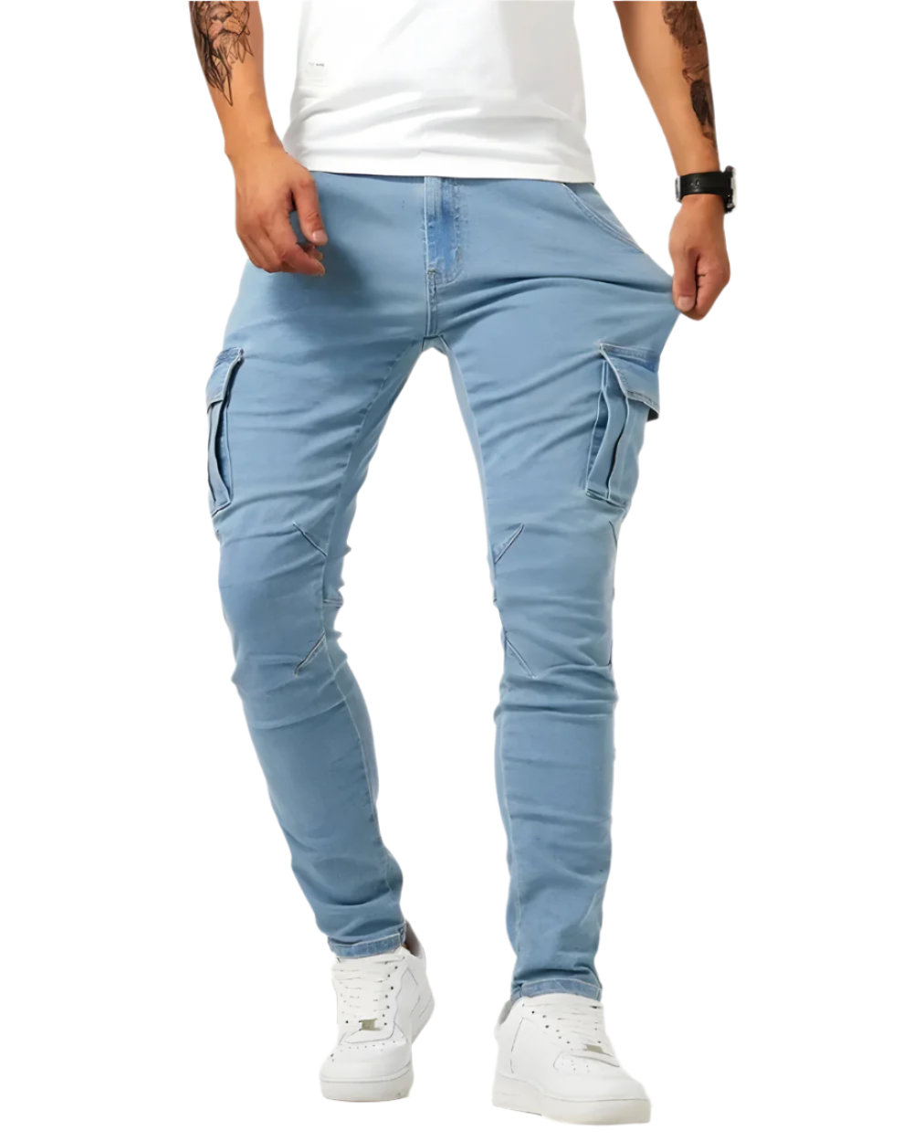 Ethan - Tailored Stretch Cargo Trousers