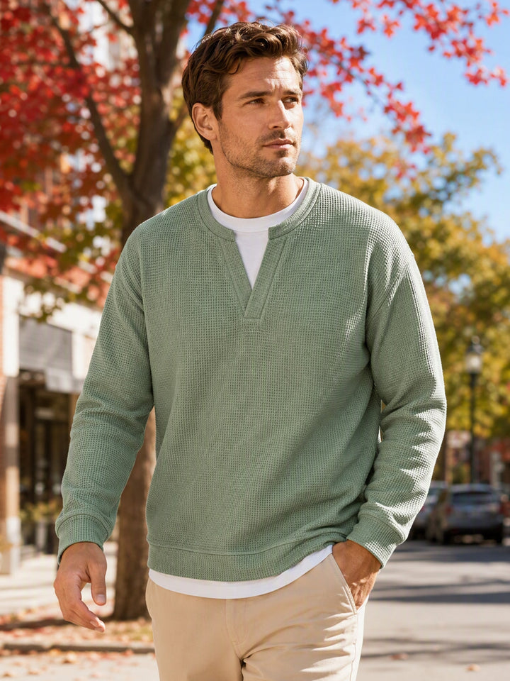 Oswald - Textured Waffle Long Sleeve Tee