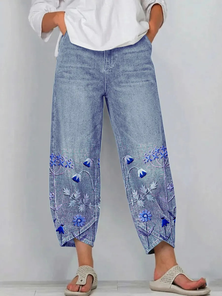 Giada - Printed Relaxed Fit Jeans