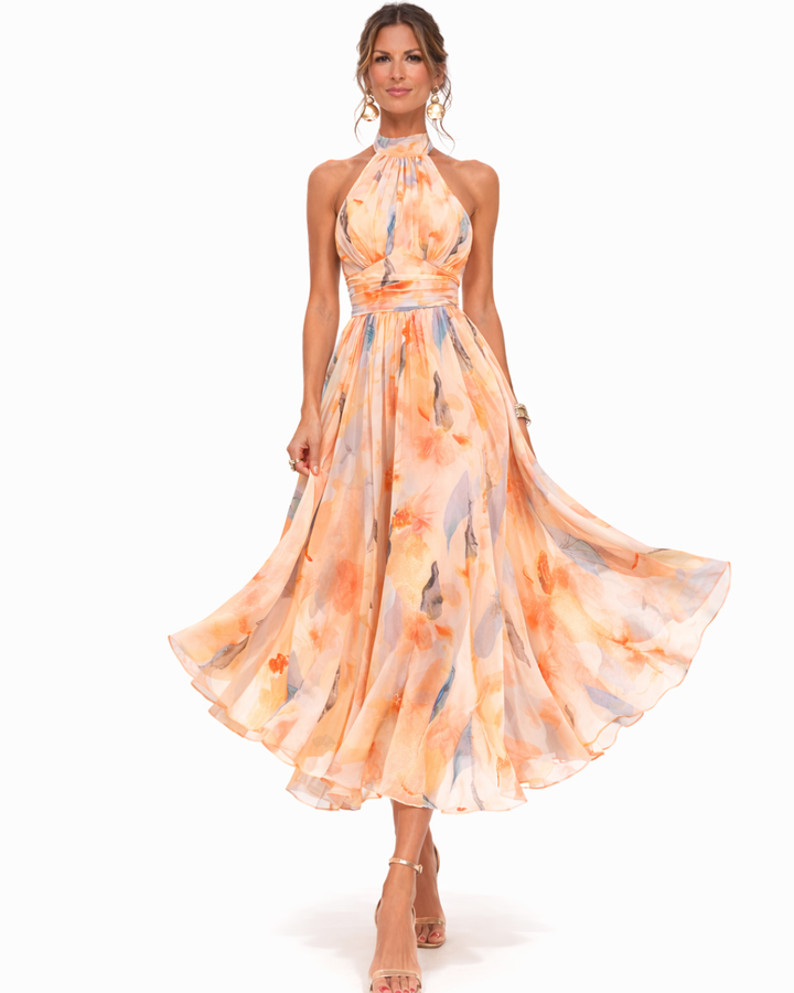 Ulani - Lightweight Halter Neck Maxi Dress