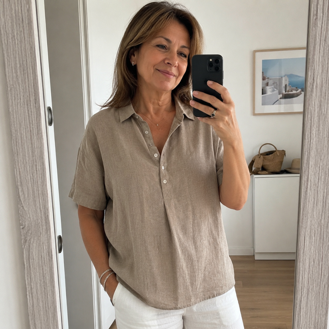 Nina - Soft-Touch Collared Blouse
