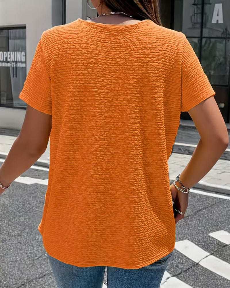 Quintessa - Button V-Neck Blouse
