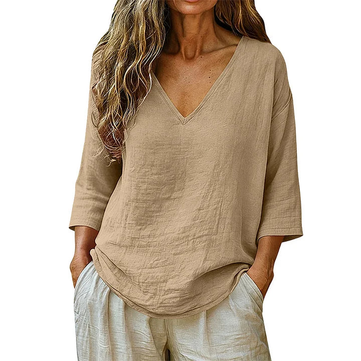 Rhianna - Elegant V-Neck Blouse
