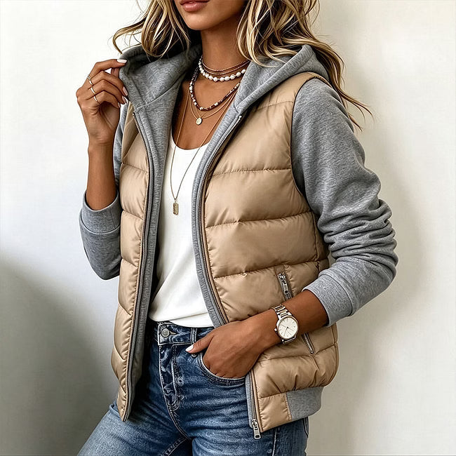 Rhiain - Quilted Hooded Zip Up Jacket