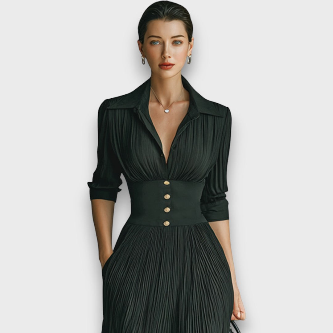 Miryn - Elegant Pleated Maxi Dress