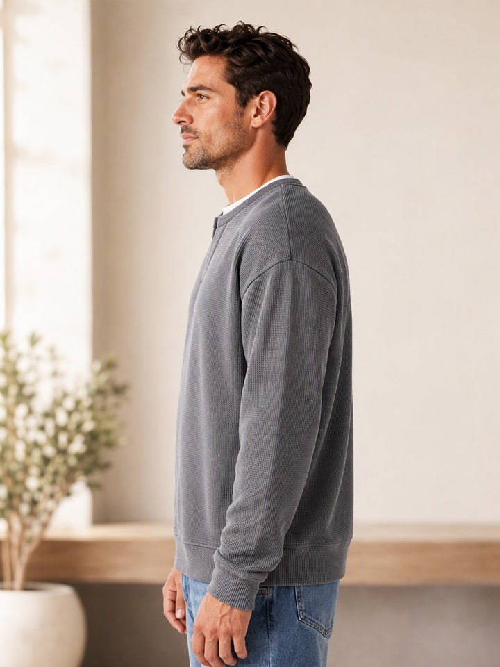 Oswald - Textured Waffle Long Sleeve Tee