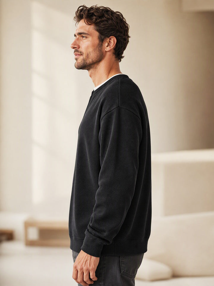 Oswald - Textured Waffle Long Sleeve Tee