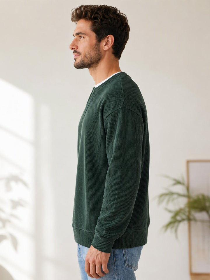 Oswald - Textured Waffle Long Sleeve Tee