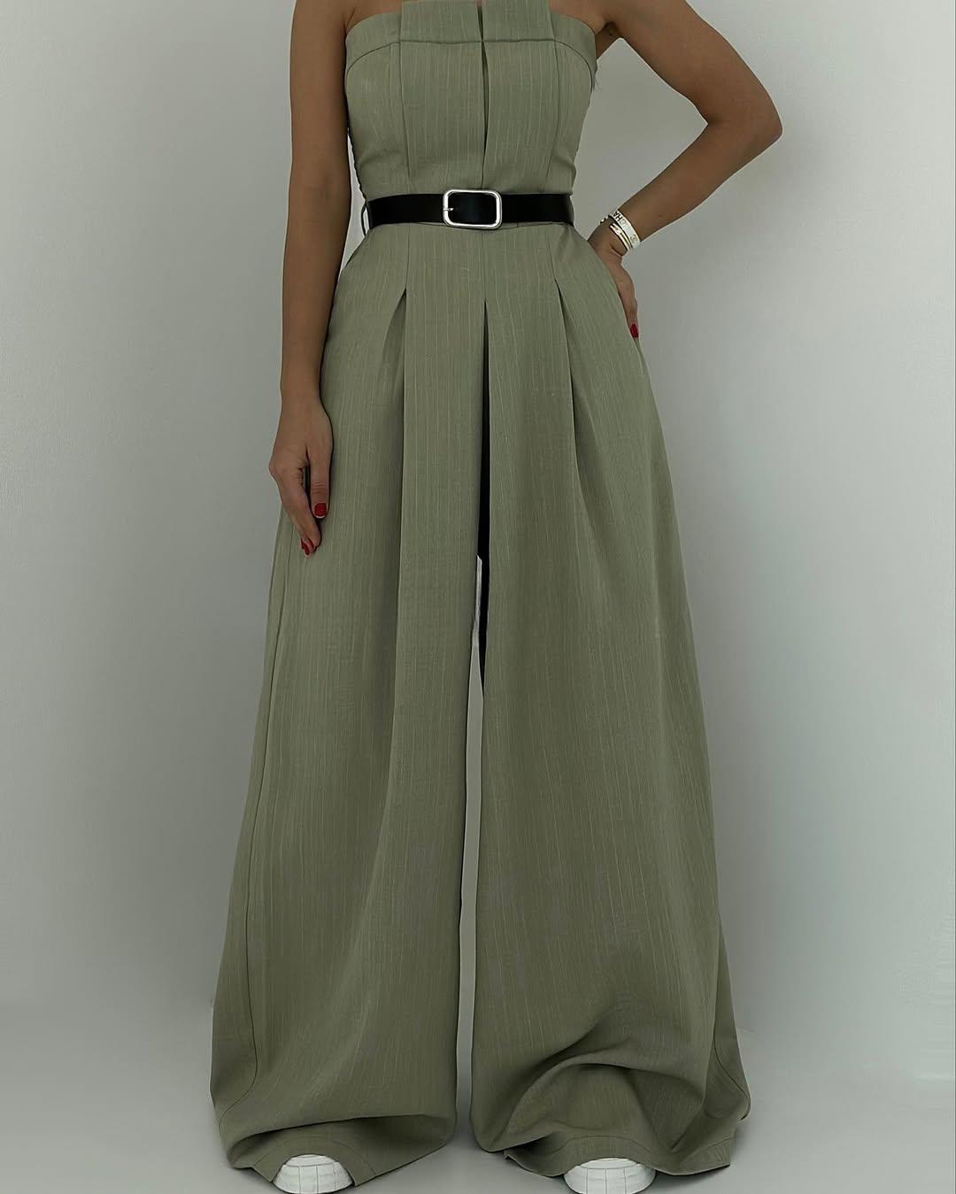 Lorayae - Soft-Touch Wide-Leg Jumpsuit & Jacket Set