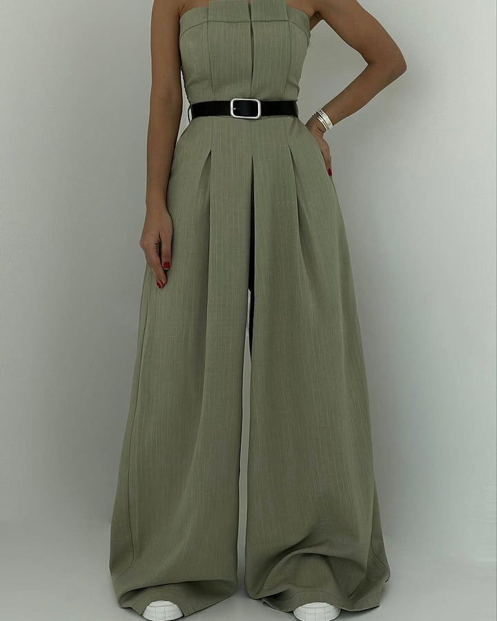 Lorayae - Soft-Touch Wide-Leg Jumpsuit & Jacket Set