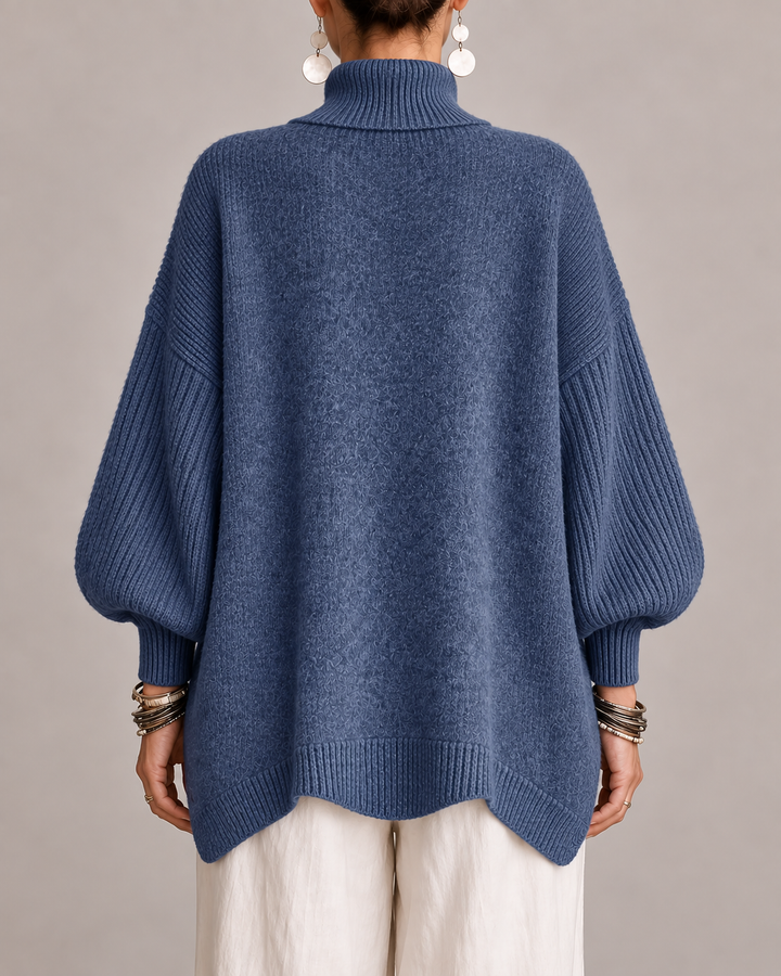 Aislin - Oversized Turtleneck Knit Sweater