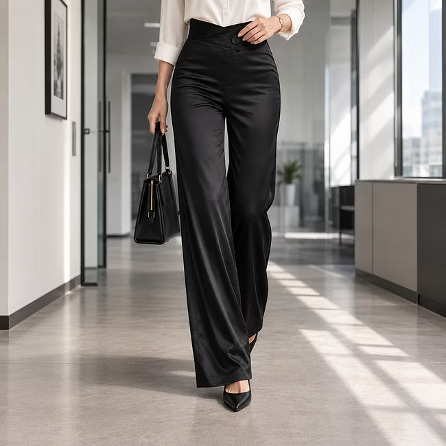 Anouk - Elegant High Waist Wide Leg Trousers