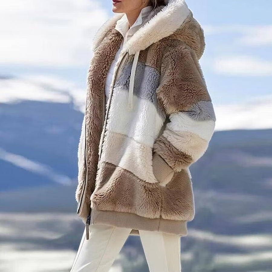 Ruelle - Plush Oversized Hooded Teddy Coat