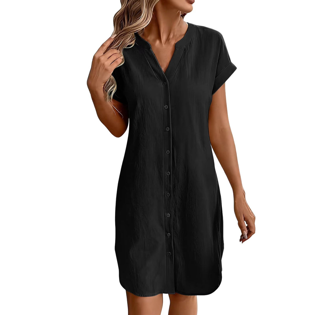 Ainslea - Textured Mini Shirt Dress