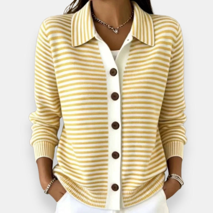 Celene - Fine-Knit Striped Cardigan