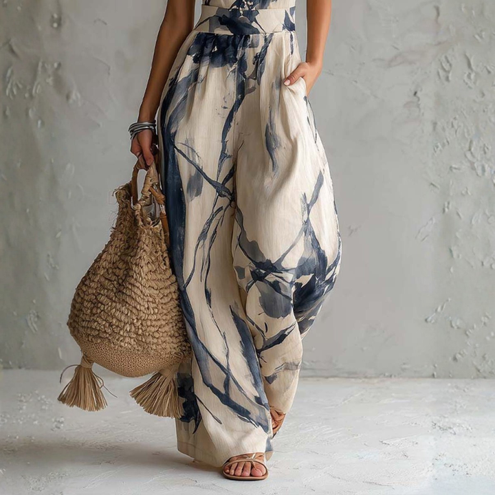 Elodiea - Lightweight Ink-Effect Jumpsuit