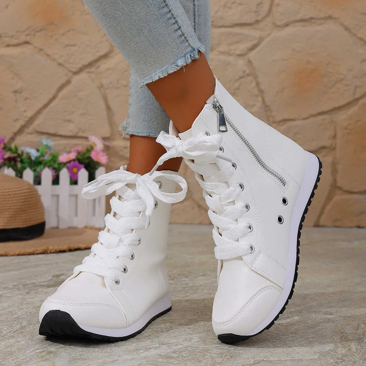 Deloriane - Casual Lace Up Ankle Boots