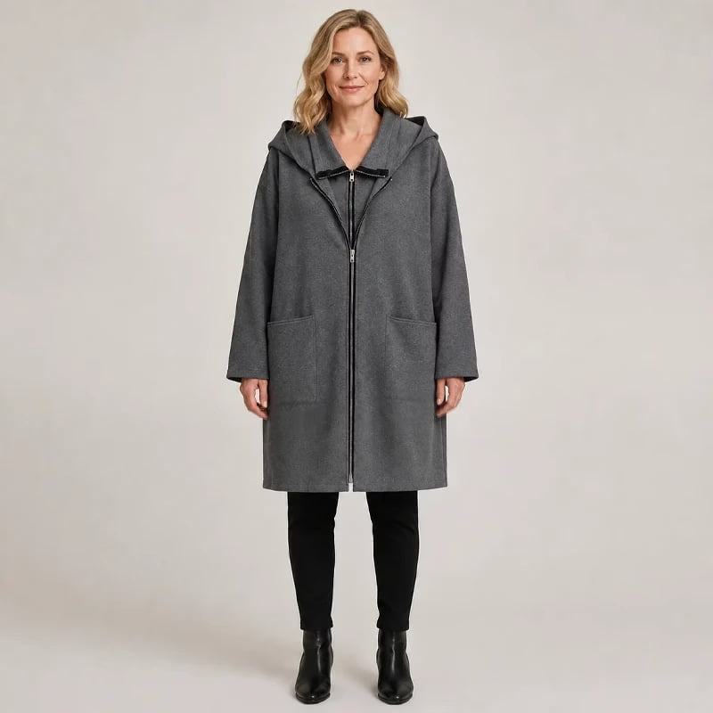 Sigrid - Relaxed Hooded Zip Front Coat