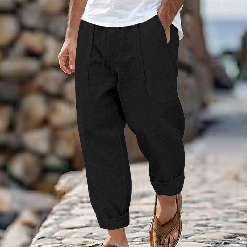 Halston - Relaxed Linen Blend Trousers