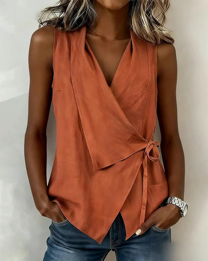 Farren - Sleeveless Wrap Blouse