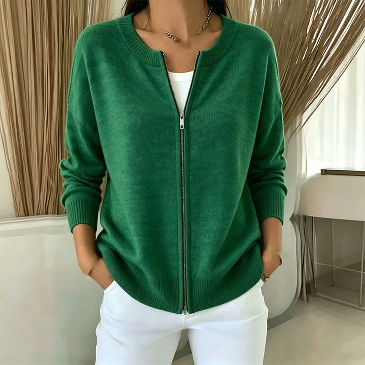Xyla - Relaxed Fit Knitted Zip Jacket