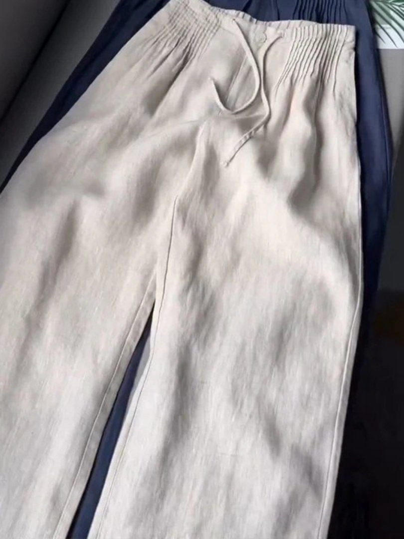 Moriah - Airy Linen Wide-Leg Trousers