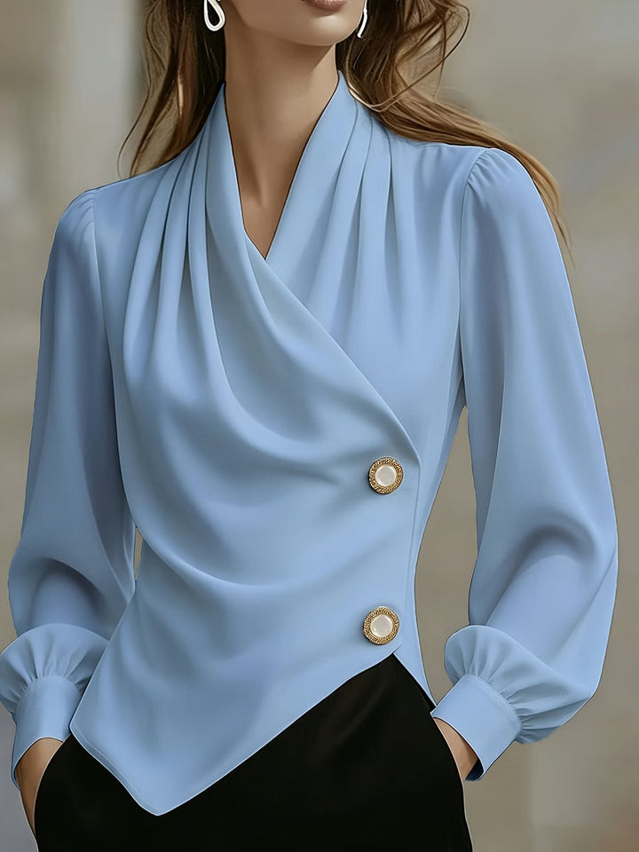 Ximena - Elegant Draped Satin Blouse