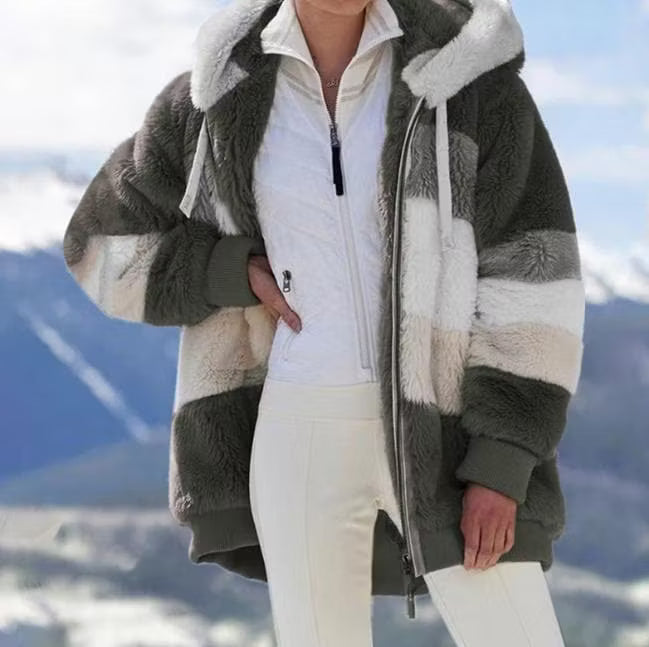 Ruelle - Plush Oversized Hooded Teddy Coat