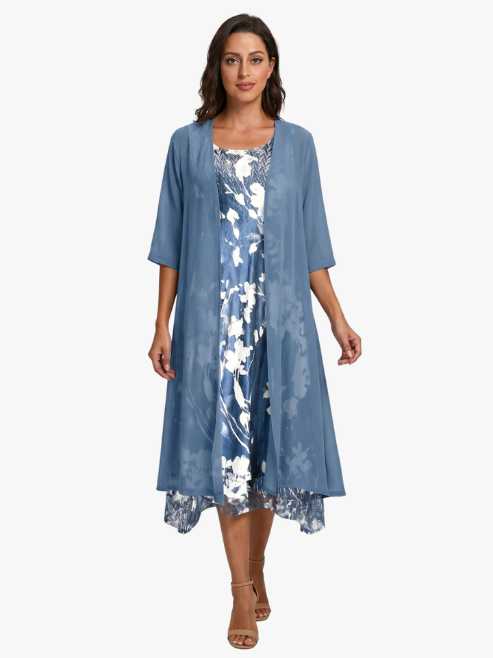 Delavelle - Elegant Layered Midi Dress Set