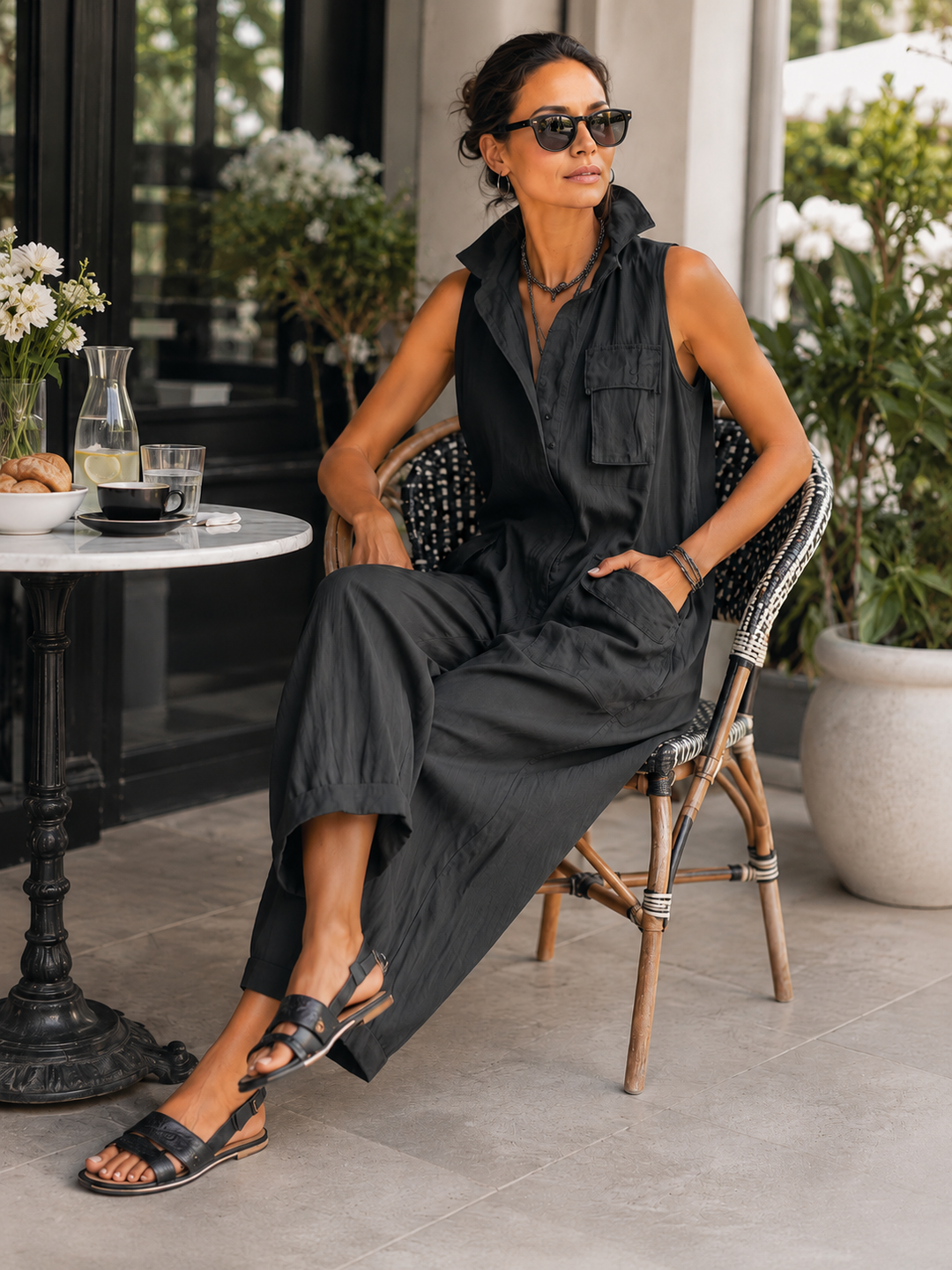 Nerine - Soft-Touch Cargo Jumpsuit