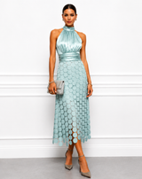 Amabel - Luxe Halter Midi Dress