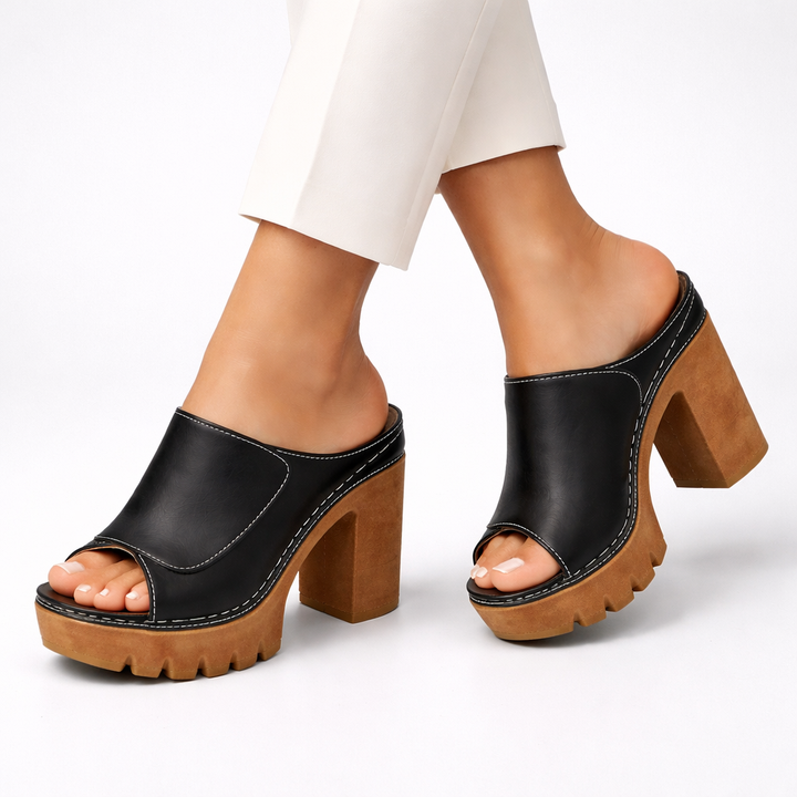 Zareen - Polished Platform Wedge Sandal