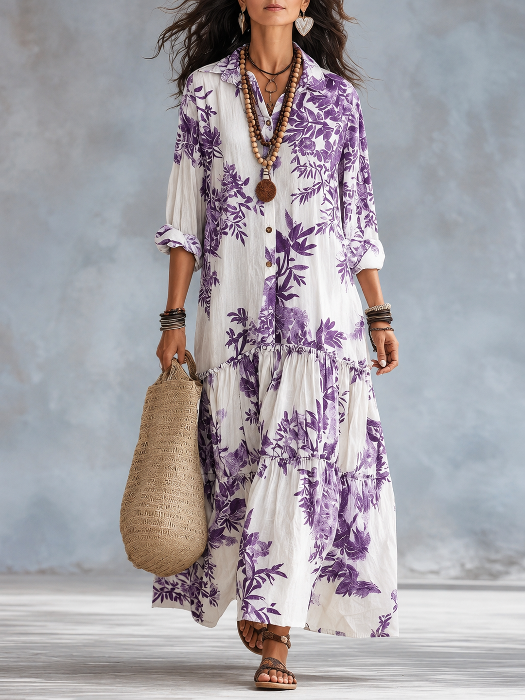 Galenisse - Breezy Button-Up Maxi Dress