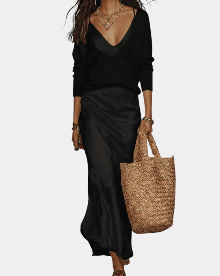Thalia - Satin Maxi Dress