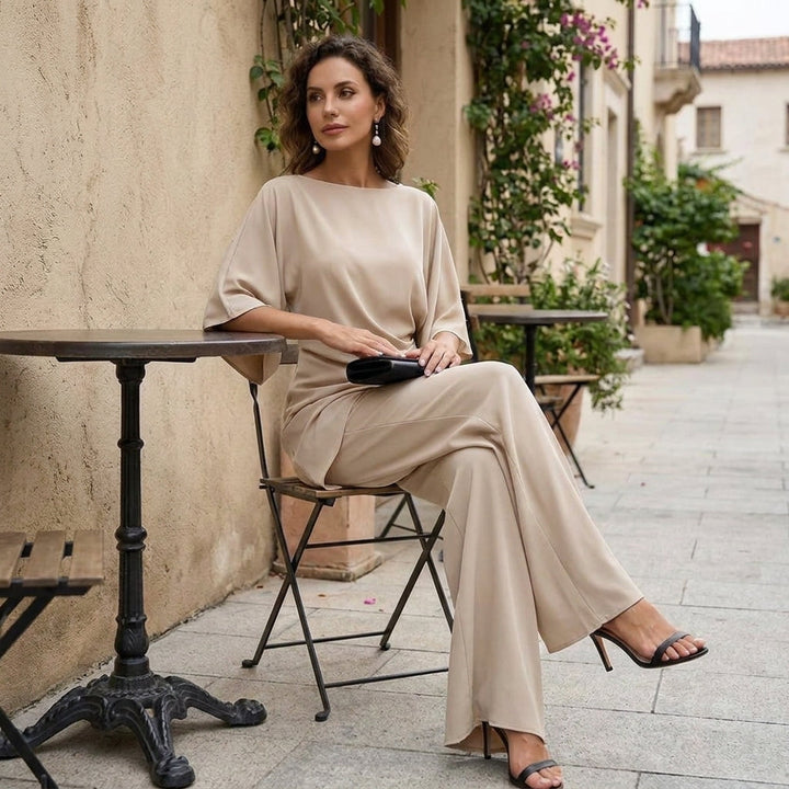 Liesa - Refined Cape-Sleeve Two-Piece Set