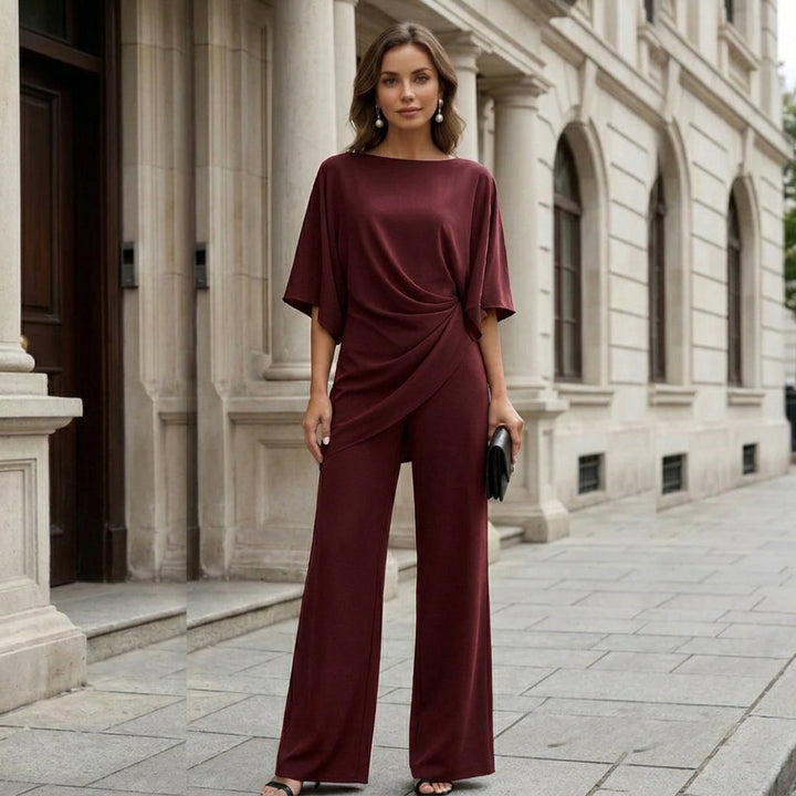 Liesa - Refined Cape-Sleeve Two-Piece Set