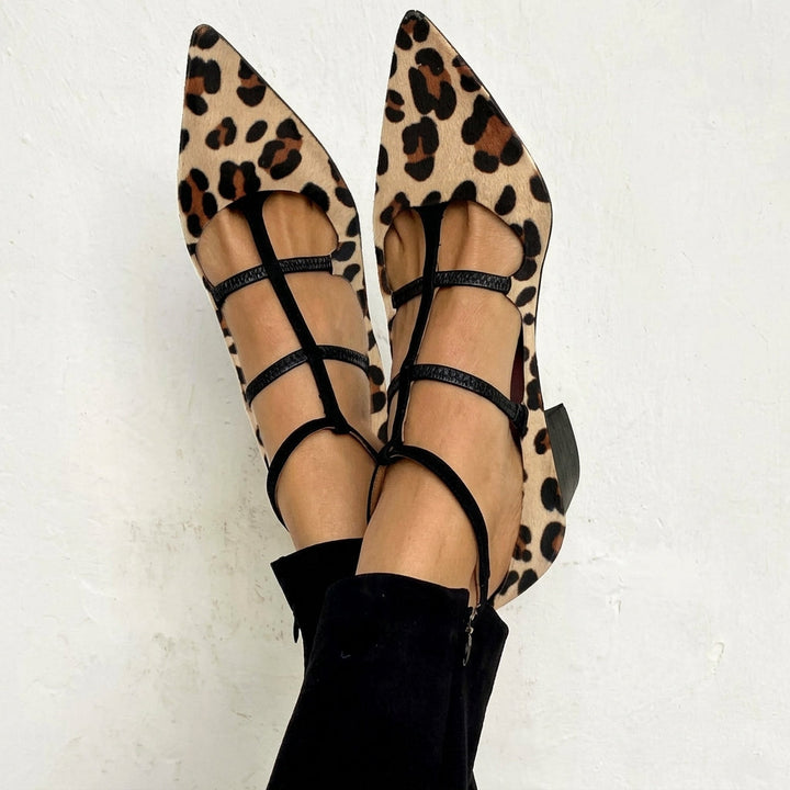 Georgina - Refined Leopard-Print Strappy Heels