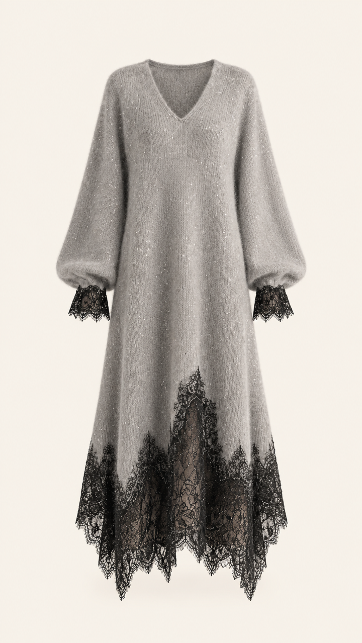 Jiska - Lace-Hem Midi Dress