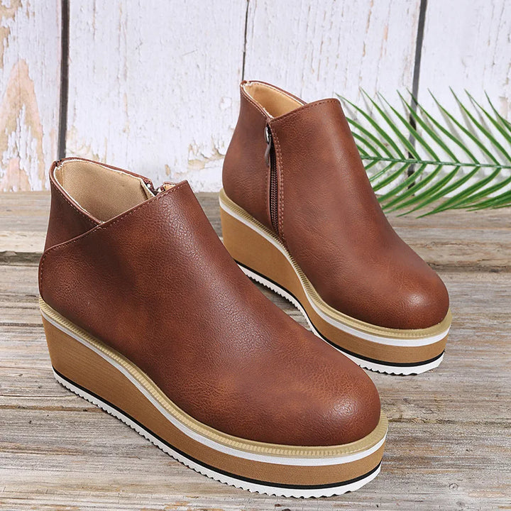 Clotilde - Soft-Touch Wedge Ankle Boots