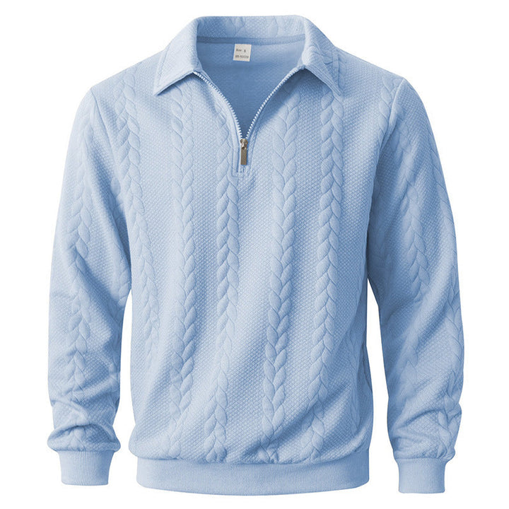 Ethan - Textured Quarter-Zip Polo